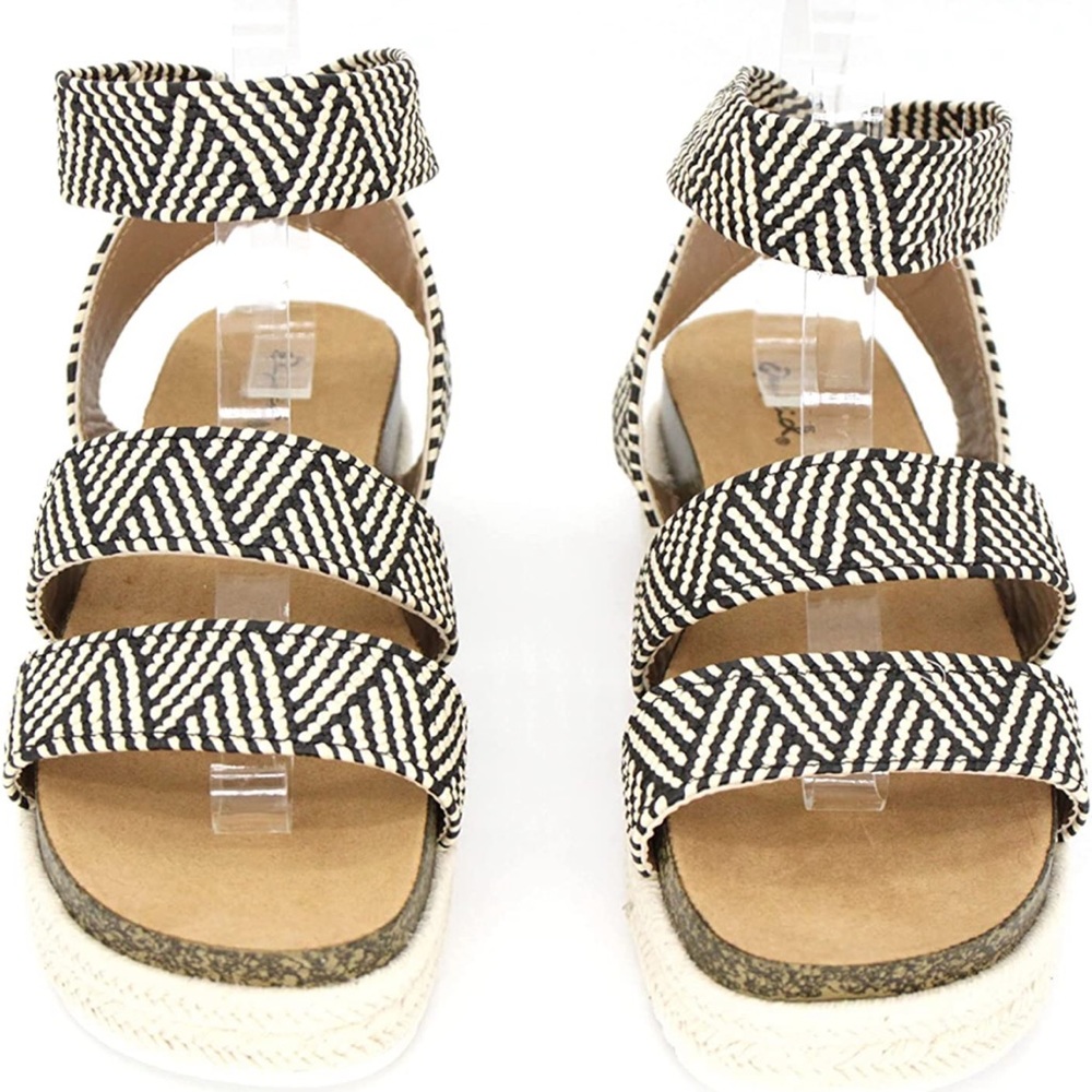 Qupid tribal platform espadrille sandal